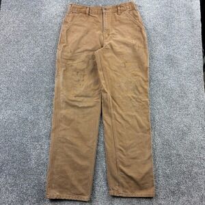 Vintage Carhartt Carpenter Pants Mens 33x34 Brown Heavy Canvas Workwear B11 BRN